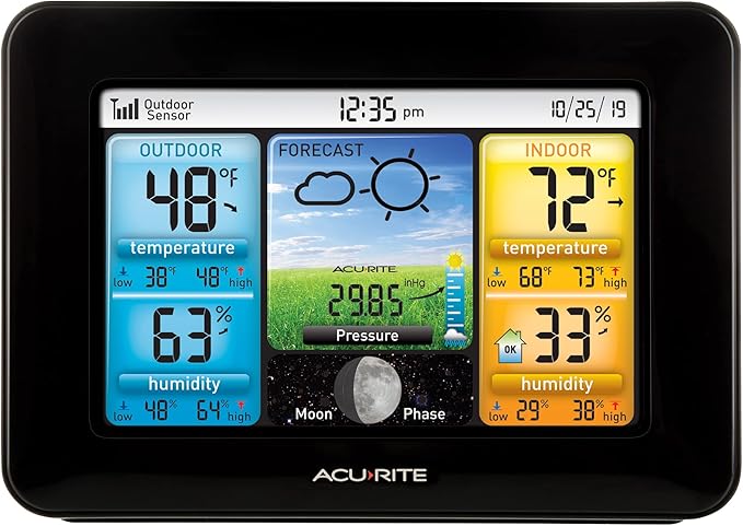 AcuRite Wireless Home Weather Station with Color Display,Indoor Outdoor Thermometer and Temperature Sensor (02077M),(Pack of 10)