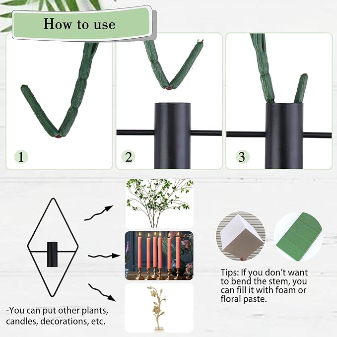 GREENTIME 2 Pack Hanging Plants Faux Eucalyptus with Black Diamond Metal Hanging Vase for Teacher Appreciation Living Room Bedroom Boho Kitche Wall Shelf Outdoor