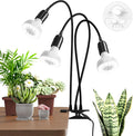 Barrina Orbgrow OG11A3 Clip On Grow Lights for Indoor Plants, Integrated Stepless Dimming & Timing, 5000K 33W(3 x 11W, 300 Watt Equiv), Full Spectrum 3-Gooseneck with E26 Plant Light Bulbs
