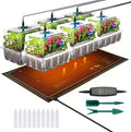 Adawook Clear Seed Starter Trays with Grow Lights & Heat Mat, 72 Cells Seed Starter Kit, 3 Lighting Mode, 4 Timing, Germination Kit with Humidity Control Domes, Gardening Gifts Plant Grow Kit