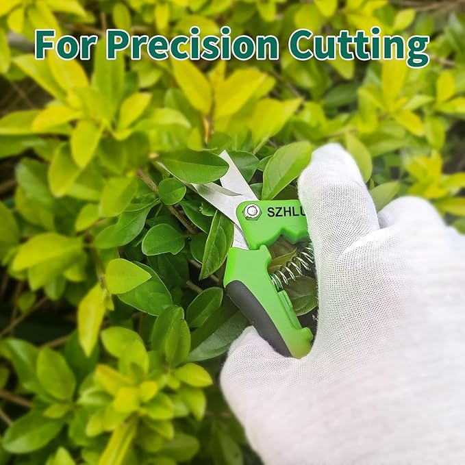 SZHLUX 3-Pack Gardening Scissors, 6.5'' Gardening Pruning Scissors, Professional Pruning Shears with Straight Stainless Steel Precision Blades
