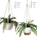 Bouqlife 43 Inches Macrame Plant Hanger Large for 14 inch Pot Extra Long No Tassel Cotton Rope Hanging Plant Holder with Ceiling Hook Bohemian Home Décor Beige 2Pack