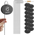 Navaris Slate Plant Labels (15 Pieces) - Garden Marker Label Signs with Stakes - Markers for Plants, Vegetables, Herb Gardens - with Chalk Pencils - Oval