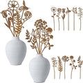 Metal Flowers for Outside, Rusty Plant Shaped Decoration, Rustic Decorative Garden Stakes, Metal Art for Outside, Flower Arrangement Potted Plants Outdoor Lawn Yard Courtyard Art (11pcs)