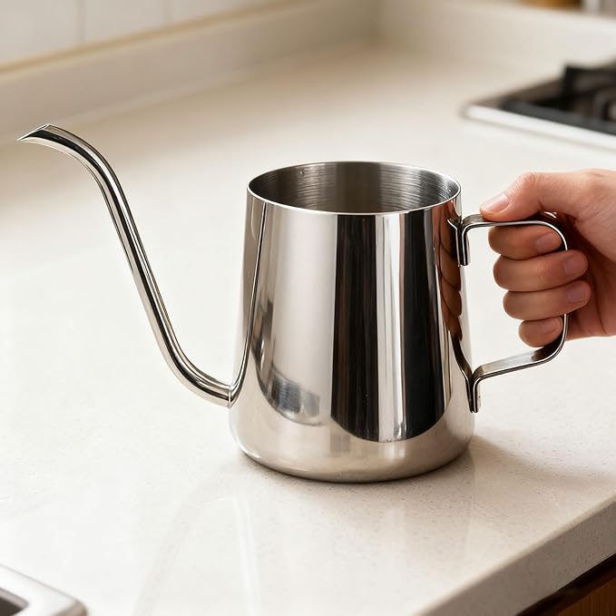 12 oz/350 ml Small Watering Can, Stainless Steel Durable Decorative Indoor Watering Cans for House Plants with Long Spout and Handle,Metal Stylish Modern Water Can for Plants for Home Outdoor