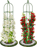 2 Pack Garden Obelisk Trellis for Climbing Plants, 71" Rustproof Metal Tower Plant Support Cages, Rose Trellis for Tomato Potted Flowers Vegetables Vines, Indoor Outdoor Garden Patio