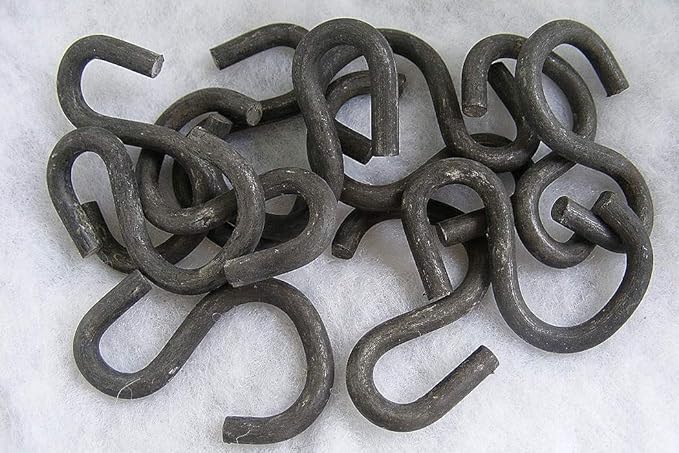 Black Dog Steel S Hooks - 6 Gauge, 12 Pack, Reusable, Stake Mountable