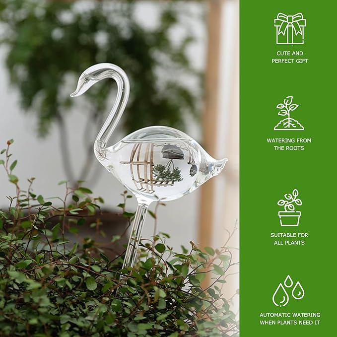 2-Pack Star-Shaped Glass Self-Watering Globes for Indoor Outdoor Plants – Automatic Irrigation Decorative Watering Bulbs for Garden Flower Pots, Patio, Home Decor (Star)