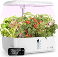 URUQ Hydroponics Growing System Garden: 12 Pods Indoor Gardening System with Custom Time Grow Light Height Adjustable Quiet Plants Germination Kit - Gardening Gifts White