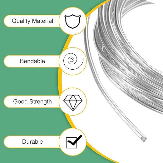 M METERXITY 2.5mm Bonsai Training Wire, 16.4 Feet Total Anodized Aluminum Bonsai Wires for Bonsai Tree Shaping/Branches Fixing/Trunk Holding/DIY Crafting [Silver]