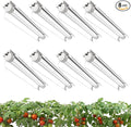 8 Pack LED Grow Light 1FT, 5000K Full Spectrum, 120W (8 x 15W), Linkable Growing Lamp Fixture, T8 Grow Lights for Indoor Plants, Seed Starting, Vegetables, White