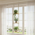 Window Plant Shelves 3-Tier Hanging Plant Shelves for Indoor Window Shelf for Plants Wall Mounted Window Sill Plant Shelf Living Room Garden Boho Decor