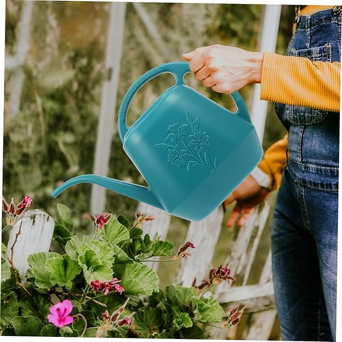 Cabilock 2 Gallon Plastic Watering can with Long Nozzle and Measurement for Indoor and Outdoor Garden Plants