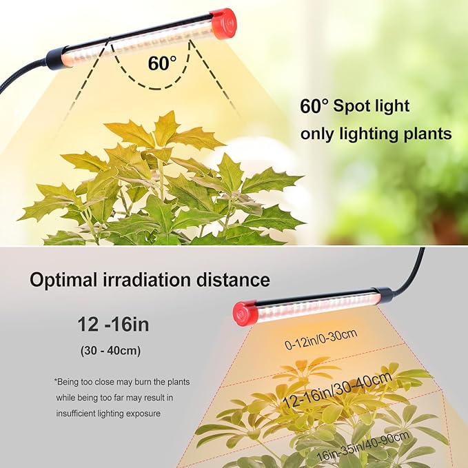 FRGROW 10Head Grow Light with Stand for Tall&Large Indoor Plants, Bonsai Tree, Big Coverage and Bright Plant Growing Lamps, 4/8/12/16/20H Timer, 90 Watt Power Draw, NO Need Adapter, 360° Gooseneck