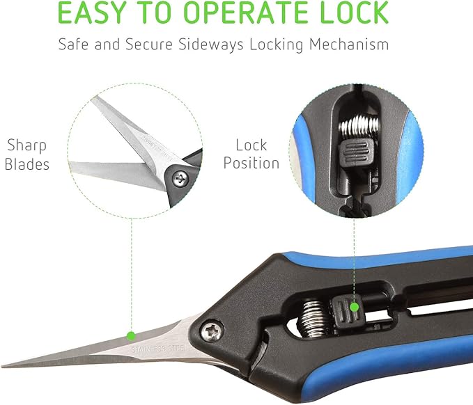 LDK 12Pack 6.7Inch Straight Blade Gardening Hand Pruner Pruning Snip Garden Trimming Scissors, High Cutting Efficiency Flower Snips for Gardening