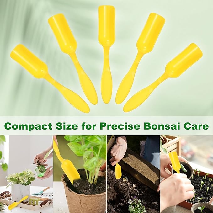 M METERXITY 10-Pack Mini Gardening Shovel Spoons, Plastic Garden Soil Scoops for Cultivation Digging Transplanting/Flower Planting/Plant Succulent, Colorful Small Gardening Tools [Yellow]