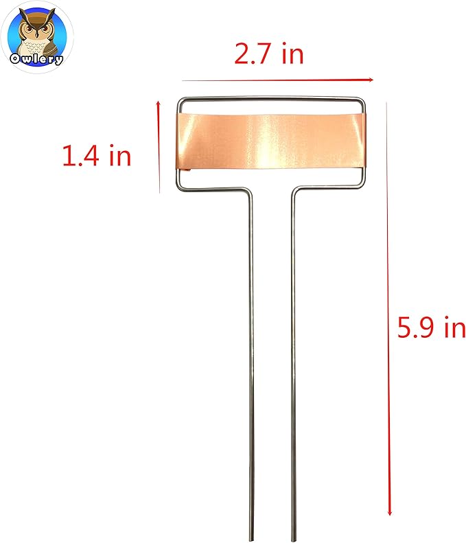 Copper Plate Metal Plant Labels Garden Stake Tags Reusable Planting Gardening Markers (5 x 2.6 inch)