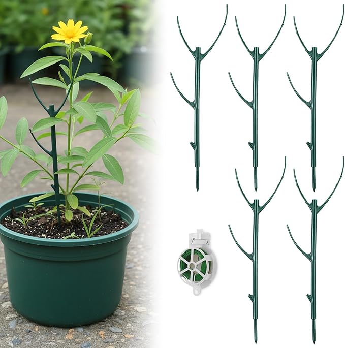 5Pcs Garden Plant Support Stakes for Indoor Outdoor Plants, Stackable Monstera Plant Support Stakes, ClimbingPlant Supports StructuresPlant Holder Stick Moss Pole for Tall Potted Plants