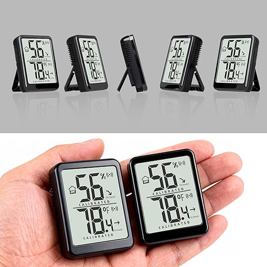Antonki 2 Pack Room Thermometer Small Hygrometer Indoor Humidity Monitor Sensor, Digital Temperature and Humidity Meter Gauge for Home, Baby Nursery, Reptile, Greenhouse - Battery Included