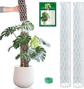 Sisher 2 Pack 16 Inch Plastic Moss Poles for Climbing Plants D Shaped Moss Pole Work with Sphagnum Moss Sticks for Indoor Plants, Moss Pole Monstera Plant Support,with Garden Ties