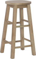 Linon Zeke Grey Wash 24" Counter Stool with Round Seat