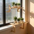 Window Plant Shelves with Suction Cups, Adjustable No-Drill Window Shelf for Plants, 21.7" Window Sill Extender, Heavy-Duty Window Plant Shelf for Indoor Window Gardens, Mounts on Glass or Walls