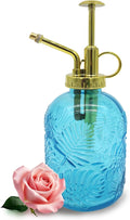 Glass Plant Mister Spray Bottle, 350ML Vintage Plant Spritzer, Succulent Watering Bottle Glass with Top Pump, Small Plants Sprayer Watering Can for Indoor(Blue)