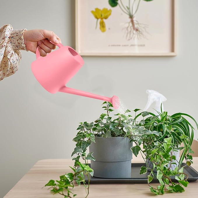 Indoor and Outdoor Watering Can - Long Spout -1/2 Gallon (64oz) - Pink