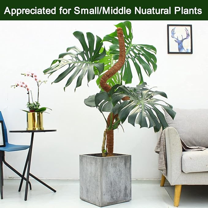 Moss Pole, 31.5" Bendable Moss Pole for Plants Monstera, Tall Moss Poles for Climbing Plants Indoor DIY, Coir Plant Pole Sticks Support Stakes for Potted Plants, Pothos, Philodendron,2 Pack