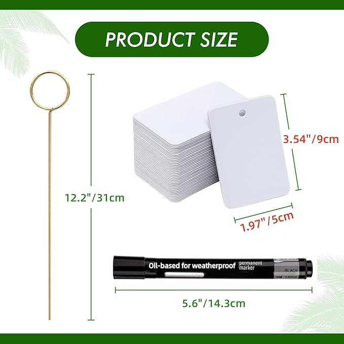 Garden Markers for Plants Outdoor - 20 Pcs 12" Metal Plant Tag Holders for Multiple-use with 40 Pcs Reusable Waterproof Labels & Marker Kit