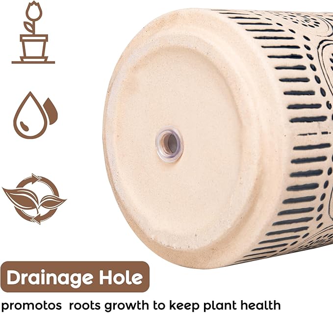 Ceramic Planter 4 Inch Plant Pots Indoor Outdoor Succulent Plant Pot Flower Pots Mid-Century Planter Ceramic Pot