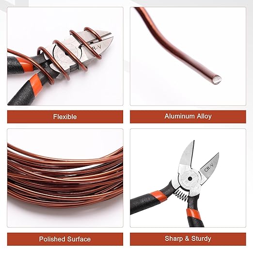 Bonsai Training Wire Kit for Bonzai Trees Indoor, Bonsai Wire Kit, Aluminum Wire for Handicrafts, Bonsai Tool Set with Cutter Size of 1-mm, 1.5-mm, 2-mm