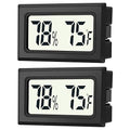 JEDEW 2 Pack Mini Digital Hygrometer Thermometer Gauge, Indoor Outdoor Temperature Humidity Meter for Humidifiers Greenhouse Reptile Plant Humidors, Large LCD Screen, Display in Fahrenheit (℉) (2)