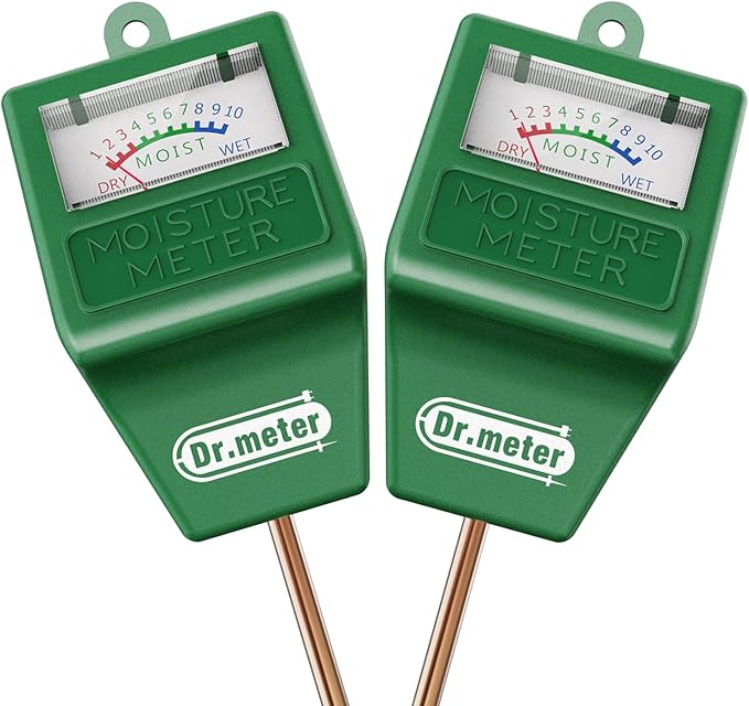 Dr.meter Soil Moisture Meter, 2 Packs Soil Test Kit for Garden Lawn Farm Indoor & Outdoor Use - Soil Tester Hygrometer Sensor for Houseplants - Plant Water Meter-No Battery Needed, Gardening Gifts