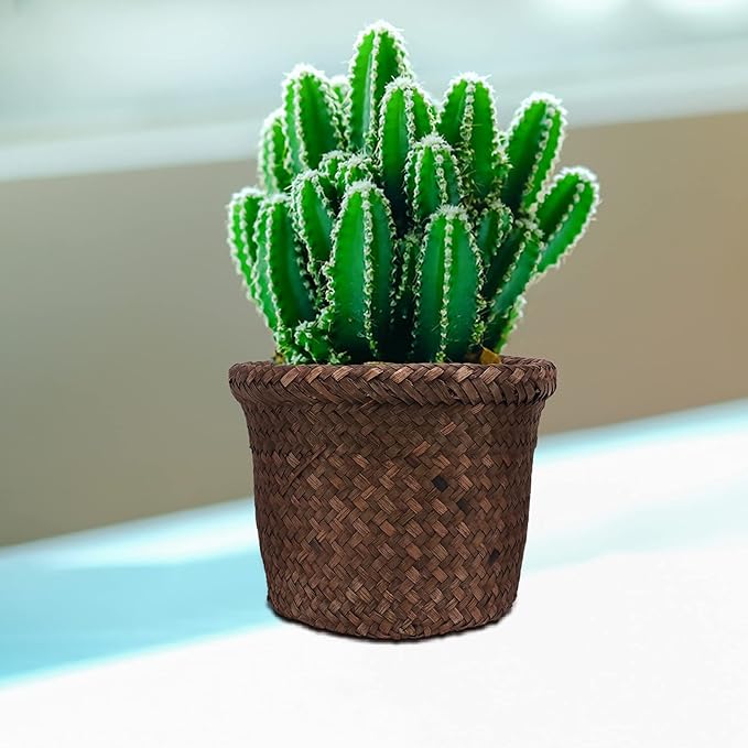 Seagrass Rattan Storage Basket Planter Basket Flower Pots Cover Plant Pots Containers Naturalstraw Flower for Indoor Outdoor Plant s Hyacinth Antique Picnic