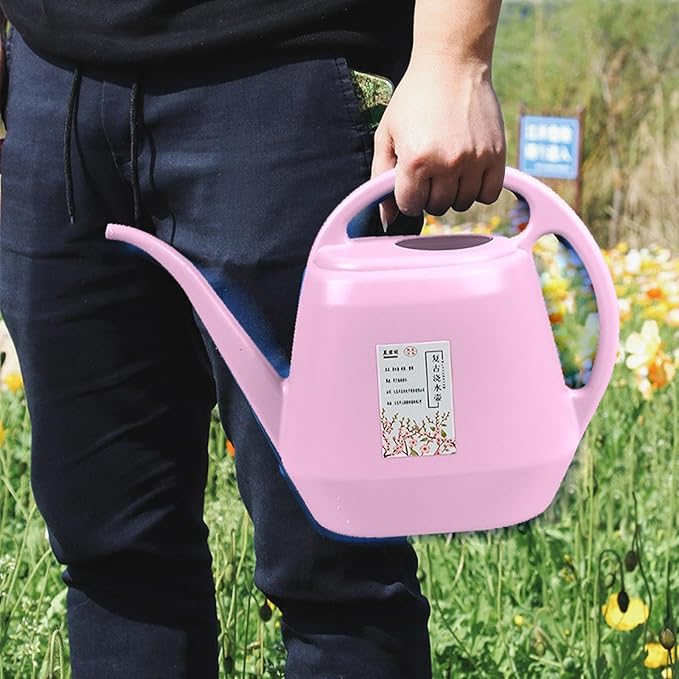 1 Gallon Long Spout Plastic Watering Can with Handle Lightweight Large Watering Can for Garden Flower House Office Indoor Plants Succulent Bonsai