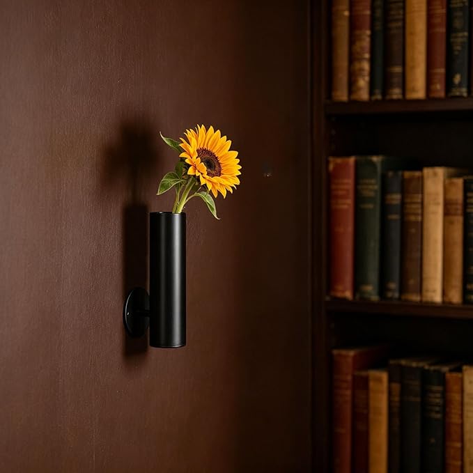 Wall Mounted Modern Geometric Planter with Self-Watering Feature – Indoor Outdoor Hanging Vase for Fresh and Dried Arrangements