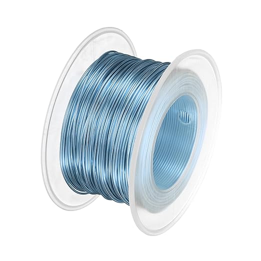 HARFINGTON Bonsai Wire Anodized Aluminum Training Wire Roll 0.8mm Gauge 98ft Length Bendable Bonsai Tree Kit for Garden, Horticulture, Landscape, Planting, Gray Blue