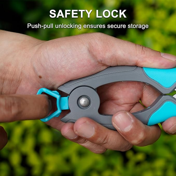 CYRUS 7" Pruning Shears Flower Shears Bonsai Shears Pruning Snips Small Gardening Scissors Carbon Steel Blades for Indoor Plants, Fresh Flower Cutting, Hydroponics