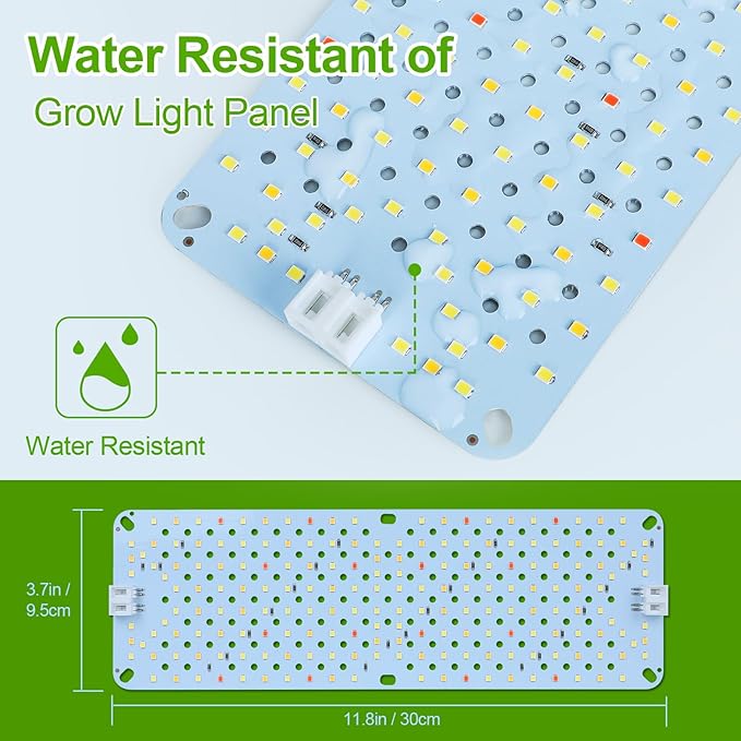 3Panel Grow Lights for Indoor Plants, Seed Starting, Veg, Pot Plants, Bonsai with Timer 4/8/12/16/20H, Ultra-Thin Under Cabinet & Shelf Full Spectrum LED Plant Growing Lamps, Multi-Panels Free Connect
