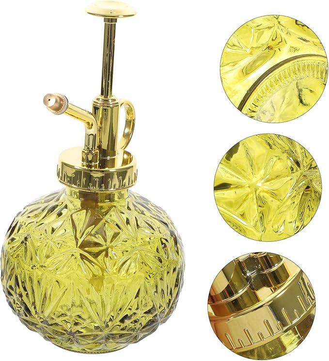 Toddmomy Glass Plant Mister Spray Bottle Vintage Watering Pot Pump for Indoor Plants Glass Design for Easy Monitoring and Uniform Mist Spraying