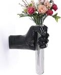 Hand Wall Vase,Black Hand Sculpture for Kinetic Art,Unique Wall Spooky Mounted Planter Decor, Hanging Vase for Unique Decoration in Living Rooms, Entrance and Room,Palmistry vase Statue (Black)