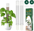 AlisisFores 2 Pcs Plastic Moss Pole for Monstera, Large Cylindrical Shape Poles for Climbing Plants Work with Sphagnum Moss, 17.5 Inch linkable Plant Stake Set of 2, Garden Ties