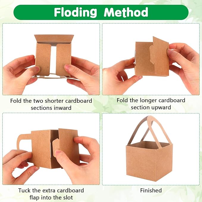 60 Pcs Succulent Wrap Bags Bulk 2.75 Inch Mini Kraft Paper Succulent Wrap Bags with Handles & Thank You Stickers for Wedding Baby Shower Succulent Party Favors for Guests