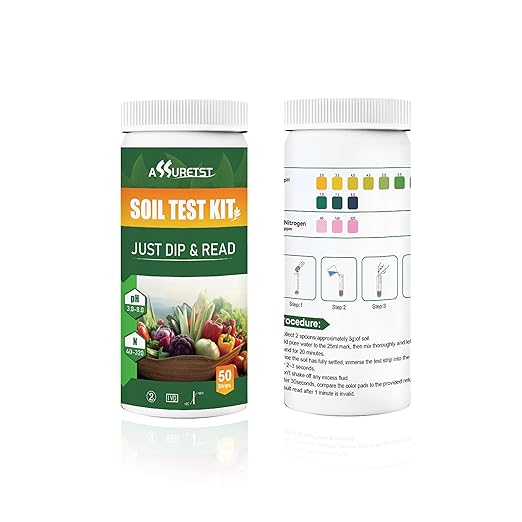 Soil pH Test Kit, 2-in-1 pH & Nitrogen Soil Test Strips, 50 Count Accurate Soil Tester for Garden, Lawn, Vegetable Gardening, Indoor & Outdoor Plants, pH 3-8 Range