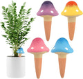 4Pcs Plant Watering Globes, Kalolary Self Watering Spikes Terracotta Drip Water Stakes Irrigation Watering Bulbs for Pot, Indoor, Outdoor, Vacation ﻿(Gradient Mushroom)