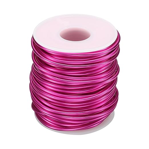 HARFINGTON Bonsai Wire Anodized Aluminum Training Wire Roll 2.5mm/10 Gauge 66ft Length Bendable Bonsai Tree Wire for Garden, Horticulture, Landscape, Planting, Rose Red
