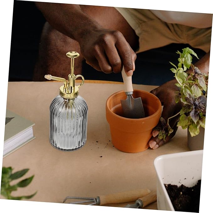 SUPVOX 350ml Vintage Glass Plant Mister Spray Bottle for Indoor and Outdoor Gardening Elegant Design Fine Mist Nozzle for Watering Plants and Flowers