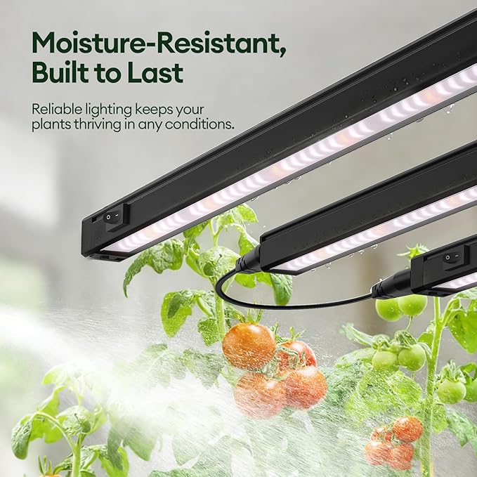 Maygrove Grow Lights for Indoor Plants, Tunable Spectrum 1FT LED Growing Lamp 28W (4 x 7W), T5 Grow Light Strip for Seed Starting, Vegetables, Linkable, Black, 4-Pack