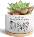 Thank You Gifts for Teacher from Students, Ceramic Plant Pot for Succulent, Flower Planter, Teacher Appreciation Gifts for Teachers Day, Thank You for Helping Me Grow (Plants Not Included)
